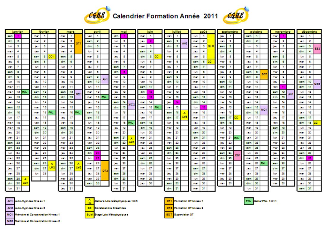 Calendrier 2011